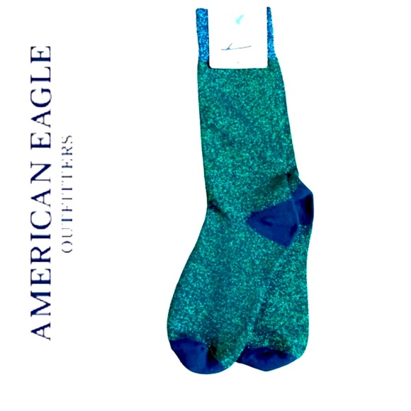 AMERICAN EAGLE➕NWT Holiday Glitter Crew Socks - Picture 1 of 3
